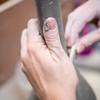 Kate Langrish-Smith working in her studio 2019